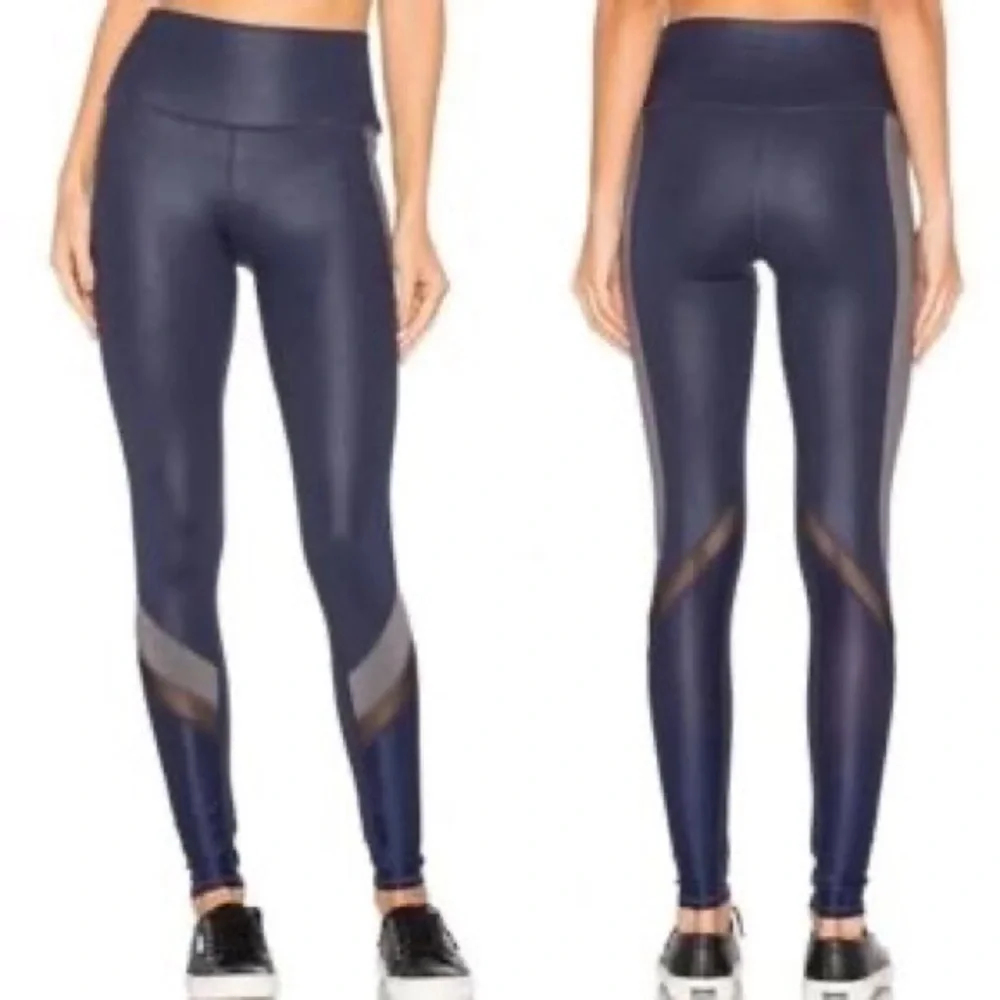 Alo Yoga High Rise Elevate Leggings Blue Gray SIZE XSMALL